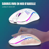 RedThunder K84 Combo USB Vezeték Nélküli Billentyűzet és Egér Szett - RGB Háttérvilágítás, 75% TKL Billentyűzet, Méhsejt Optikai Egér, Újrat 4
