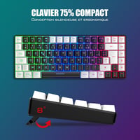 RedThunder K84 Combo Vezeték nélküli AZERTY Billentyűzet és Egér RGB Háttérvilágítással 6