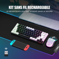 RedThunder K84 Combo Vezeték nélküli AZERTY Billentyűzet és Egér RGB Háttérvilágítással 2