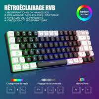 RedThunder K84 Combo Vezeték nélküli AZERTY Billentyűzet és Egér RGB Háttérvilágítással 3