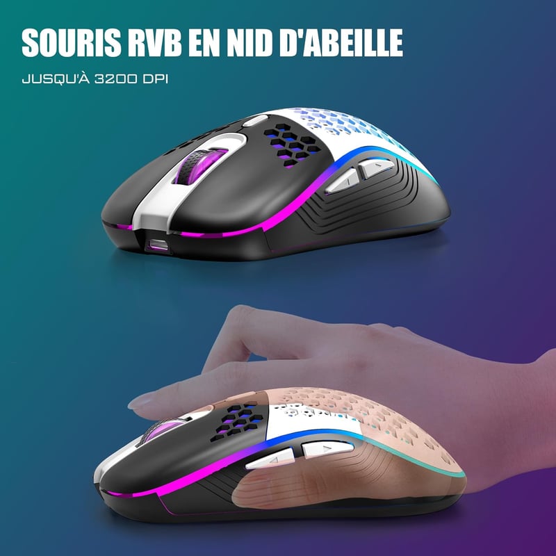 RedThunder K84 Combo Vezeték Nélküli Billentyűzet és Egér Szett - RGB Háttérvilágítás, TKL 75% Kompakt, Újratölthető, Méhsejt Optikai Egér