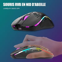 RedThunder K84 Vezeték Nélküli Billentyűzet és Egér Szett - 75% TKL AZERTY Francia Kiosztás, Méhsejt Optikai Egér 3200 DPI, Fekete 4