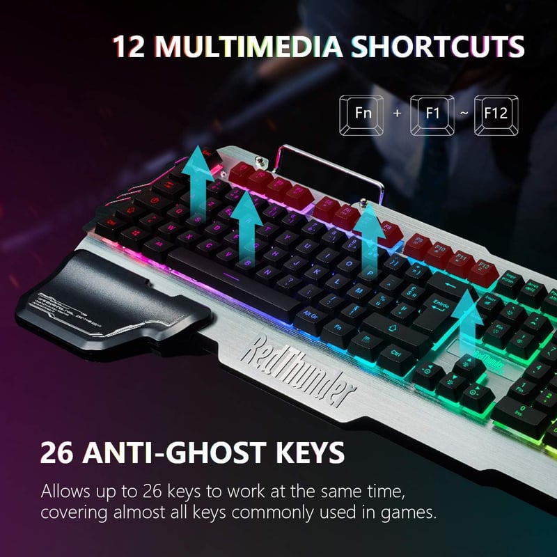 RedThunder K900 Félig Mechanikus Gamer Billentyűzet FR Kiosztás RGB Háttérvilágítás