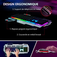 RedThunder K900 Félig Mechanikus Gamer Billentyűzet FR Kiosztás RGB Háttérvilágítás 4
