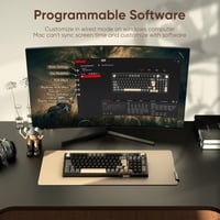 RedThunder K95 Vezeték Nélküli Mechanikus Gamer Billentyűzet 1,88" Kijelzővel, QWERTZ 96 Gombos, Gasket, 3 Csatlakozás, Hot-swap, RGB, 8000  7