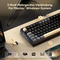 RedThunder K95 Vezeték Nélküli Mechanikus Gamer Billentyűzet 1,88" Kijelzővel, QWERTZ 96 Gombos, Gasket, 3 Csatlakozás, Hot-swap, RGB, 8000  4