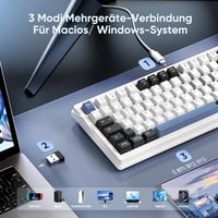 RedThunder K95 Wireless Mechanikus Gaming Billentyűzet QWERTZ 96 Gomb RGB LED Kijelzővel 5