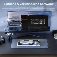 RedThunder K95 Wireless Mechanikus Gaming Billentyűzet QWERTZ 96 Gomb RGB LED Kijelzővel 8