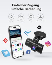 REDTIGER F7NP-4K autós fedélzeti kamera elöl-hátul, 128GB kártya, Wi-Fi6, 4K felbontás 8