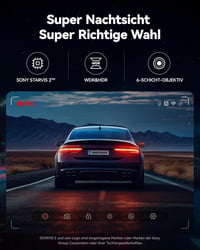 REDTIGER F7NP-4K autós fedélzeti kamera elöl-hátul, 128GB kártya, Wi-Fi6, 4K felbontás 4