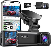 REDTIGER F7NP-4K autós fedélzeti kamera elöl-hátul, 128GB kártya, Wi-Fi6, 4K felbontás 1