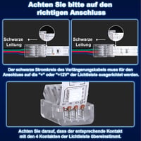 Set REDTRON de conectoare și cablu prelungitor de 5 m pentru benzi LED RGB 5050 cu 4 pini, fără lipire, 10 mm, 22AWG, incluzând 10 conectori 5