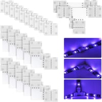 Set conectori bandă LED REDTRON, 22 buc, 4 pini, 10 mm, fără lipire, pentru RGB SMD 5050 3528, conectori în formă de L și T 9