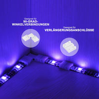 Set conectori bandă LED REDTRON, 22 buc, 4 pini, 10 mm, fără lipire, pentru RGB SMD 5050 3528, conectori în formă de L și T 4