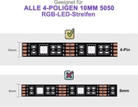 Set conectori bandă LED REDTRON, 22 buc, 4 pini, 10 mm, fără lipire, pentru RGB SMD 5050 3528, conectori în formă de L și T 6