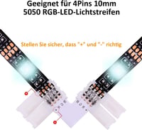 REDTRON LED szalag csatlakozó szett 10mm RGB 5050 sarok és rögzítő klipekkel 3