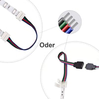 REDTRON LED szalag csatlakozó szett 10mm RGB 5050 sarok és rögzítő klipekkel 4