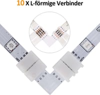 REDTRON LED szalag csatlakozó szett 10mm RGB 5050 sarok és rögzítő klipekkel 2