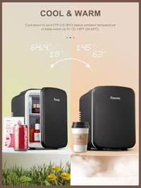 Reemix mini hűtőszekrény, hűtő-melegítő, 4 literes - fekete 4