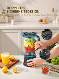 Mixér Reemix 500 W, 1,5 litra, 2 rýchlosti a pulzná funkcia, čepeľ z nehrdzavejúcej ocele, odnímateľné veko s odmerkou, vhodné do umývačky riadu, na prípravu smoothie 3