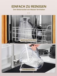 Mixér Reemix 500 W, 1,5 litra, 2 rýchlosti a pulzná funkcia, čepeľ z nehrdzavejúcej ocele, odnímateľné veko s odmerkou, vhodné do umývačky riadu, na prípravu smoothie 4