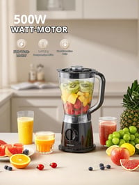 Mixér Reemix 500 W, 1,5 litra, 2 rýchlosti a pulzná funkcia, čepeľ z nehrdzavejúcej ocele, odnímateľné veko s odmerkou, vhodné do umývačky riadu, na prípravu smoothie 5