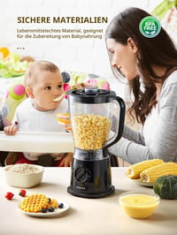Mixér Reemix 500 W, 1,5 litra, 2 rýchlosti a pulzná funkcia, čepeľ z nehrdzavejúcej ocele, odnímateľné veko s odmerkou, vhodné do umývačky riadu, na prípravu smoothie 6