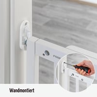 Reer ajtó- és lépcsővédő rács fehér, csavarozható, állítható 63-103,5 cm, önszerelős biztonsági kapu 3