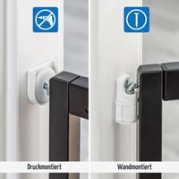 Grilaj de protecție Reer pentru uși și scări, set de montaj autoadeziv, fixare prin presiune sau înșurubare, 63-106 cm, negru 2