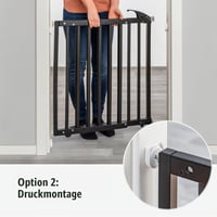Grilaj de protecție Reer pentru uși și scări, set de montaj autoadeziv, fixare prin presiune sau înșurubare, 63-106 cm, negru 4
