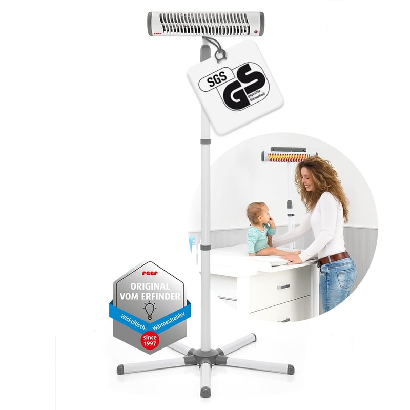 Reer EasyHeat Flex pelenkázóasztal lámpa talppal - kompakt design, csecsemőknek