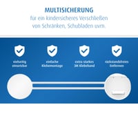 Reer Multi-Sicherung set sigurnosnih brava za ormare i ladice, 3 komada, bijele 3