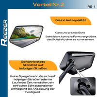 REEZER Kerékpár Tükör Pár 360° Forgatható Extra Nagy Tükörfelület E-Bike Robogó Kormányhoz 4