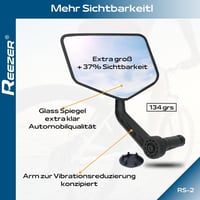 Reezer Kerékpár Visszapillantó Tükör Pár - 360° Állítható, Robusztus, 15-20mm Kormányvégre, Elektromos Kerékpárhoz és Rollerhez 2