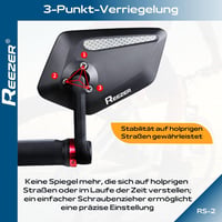Reezer Kerékpár Visszapillantó Tükör Pár - 360° Állítható, Robusztus, 15-20mm Kormányvégre, Elektromos Kerékpárhoz és Rollerhez 4