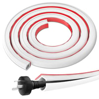 REFLYING Canal cablu siliconic autoadeziv 10x10 mm alb, 5 m, organizator de cabluri cu fixare pe perete pentru TV și birou, capacitate 1-2 cabluri 1
