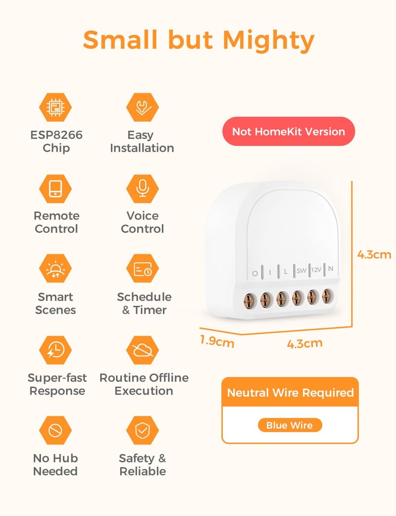 Refoss Mini WLAN okos relé 10A Home Assistant Alexa Google kompatibilis