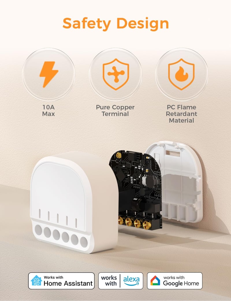 Refoss Mini WLAN okos relé 10A Home Assistant Alexa Google kompatibilis