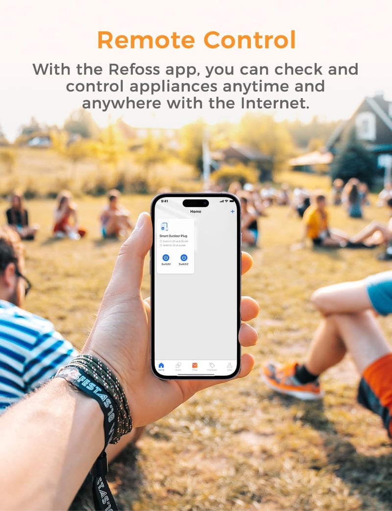Refoss WiFi okos kültéri dugalj Type F, Alexa és Google Home kompatibilis, IP44 vízálló