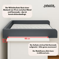 Dispozitiv de schimbat scutece Regalik pentru comodă IKEA Malm – dimensiune 48 cm, finisaj stejar 4