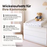 Dispozitiv de schimbat scutece Regalik pentru comodă IKEA Malm – dimensiune 48 cm, finisaj stejar 3
