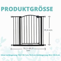Bezpečnostná detská zábrana Regalo, výška 91,4 cm, na dvere a spodnú časť schodiska, pre otvory so šírkou 75–87 cm, montáž tlakom, bronzová farba, pre malé deti a domácich miláčikov 3