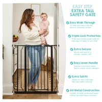 Regalo Deluxe Easy Step Extra Tall zaštitna vrata za djecu i kućne ljubimce, visina 91,4 cm, za otvore od 73,6 do 90 cm, crna 5