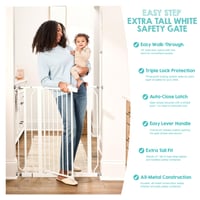 Detská bezpečnostná zábrana Regalo Easy Step s tlakovým upevnením a rozširujúcou sadou 104 cm 4