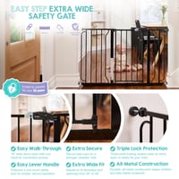 Regalo Safety Extra Wide sigurnosna vrata za djecu za vrata i stepenice, 73,6-122 cm, bijela, montaža pod pritiskom, s proširenjima, za bebe i malu djecu 7