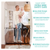Regalo Safety Extra Wide sigurnosna vrata za djecu za vrata i stepenice, 73,6-122 cm, bijela, montaža pod pritiskom, s proširenjima, za bebe i malu djecu 8
