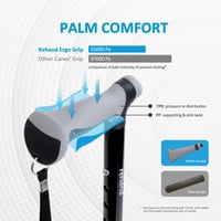 Baston reglabil cu patru picioare Rehand, mâner ergonomic - mov 2