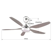 ventilator de tavan inteligent Reiga, LED reglabil, telecomandă, motor DC - argintiu, 137 cm 5