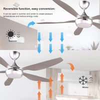 ventilator de tavan inteligent Reiga, LED reglabil, telecomandă, motor DC - argintiu, 137 cm 2