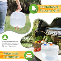 Reinalin Összecsukható Vízeskanna 5L - Csappal, Kempinghez, 100% Szivárgásmentes, Élelmiszeripari Minőségű Vízeskanna, Fehér 3